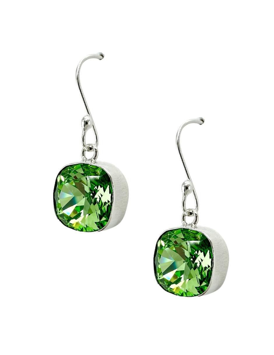 Aretes cuadrados de plata P 925 cristal