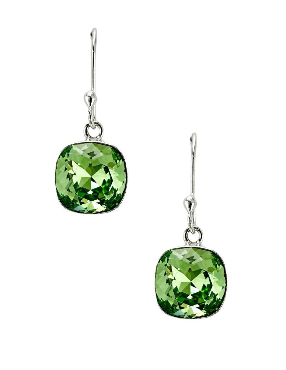 Aretes cuadrados de plata P 925 cristal