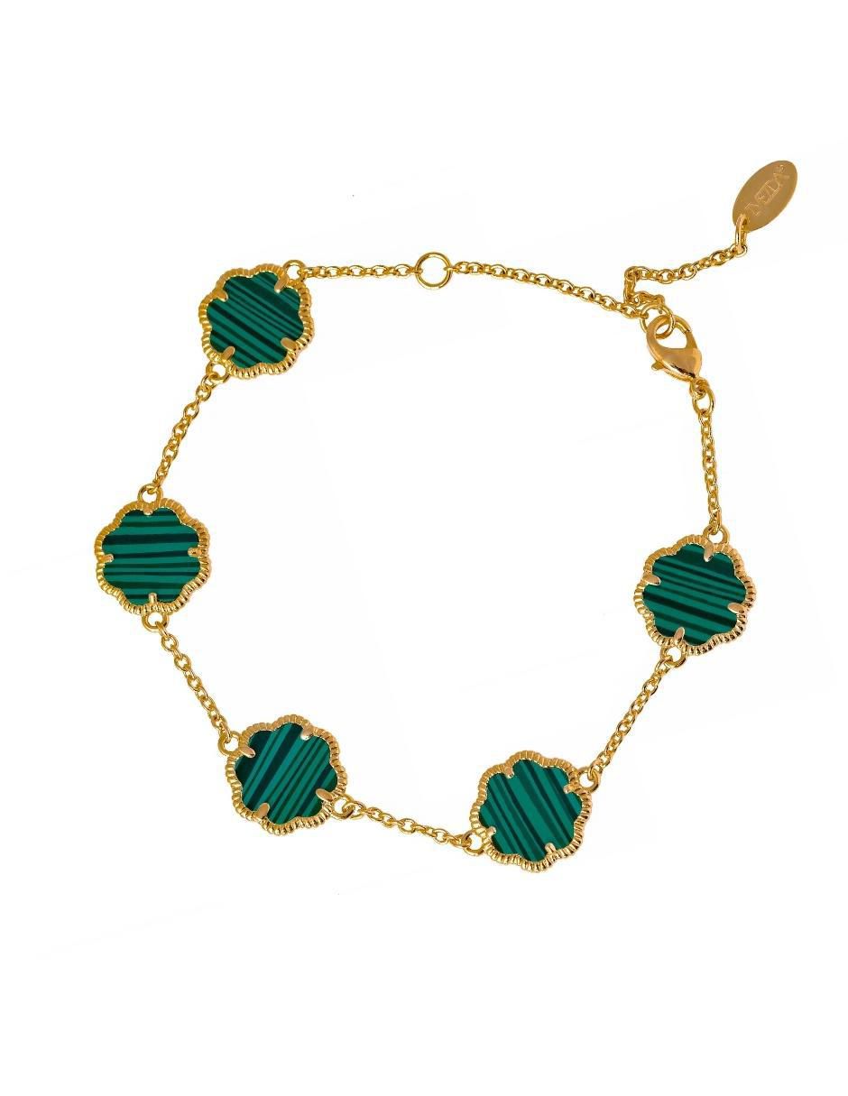 Pulsera Trébol con acabado chapa de oro