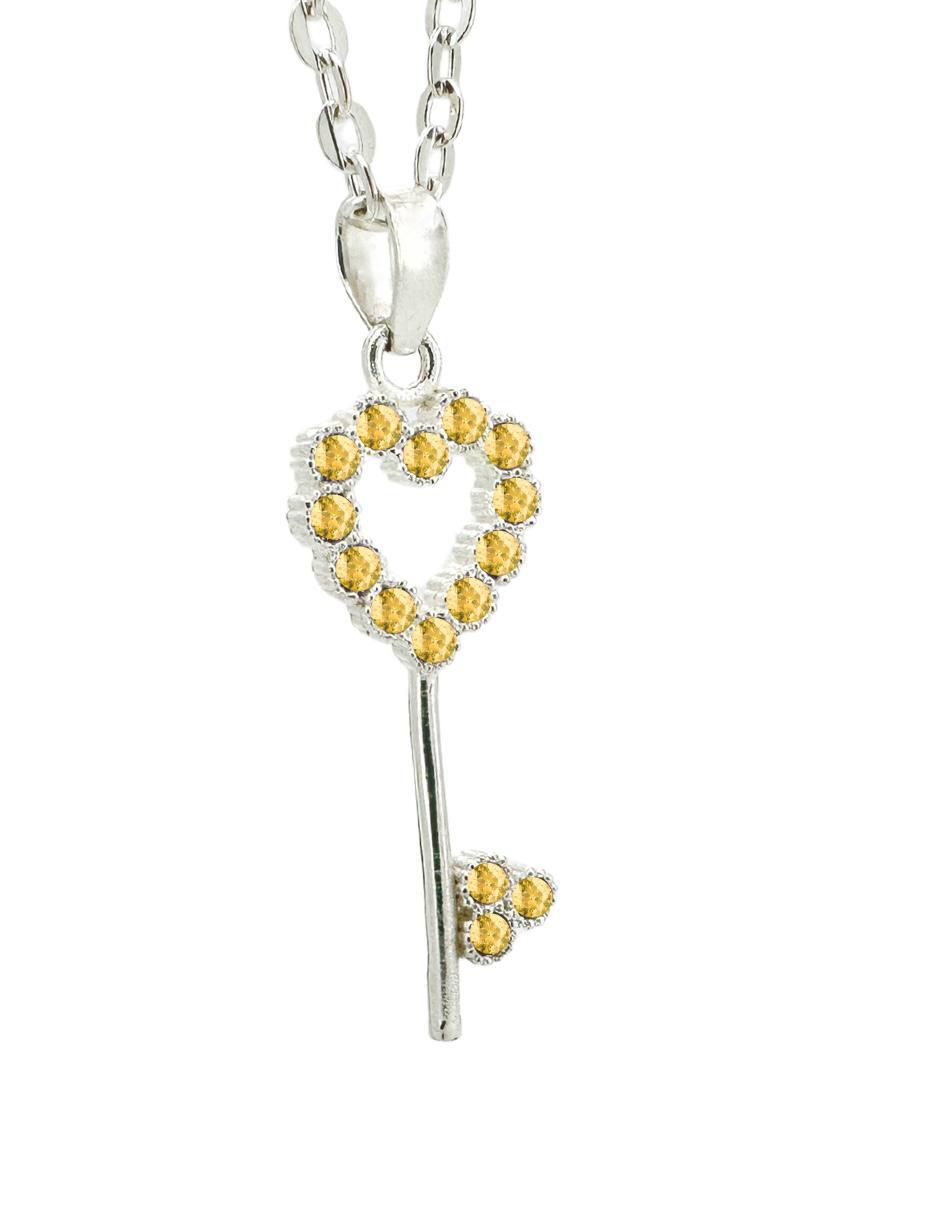 Collar de corazón Llave de plata P 925 Collar de corazón Llave de plata P 925