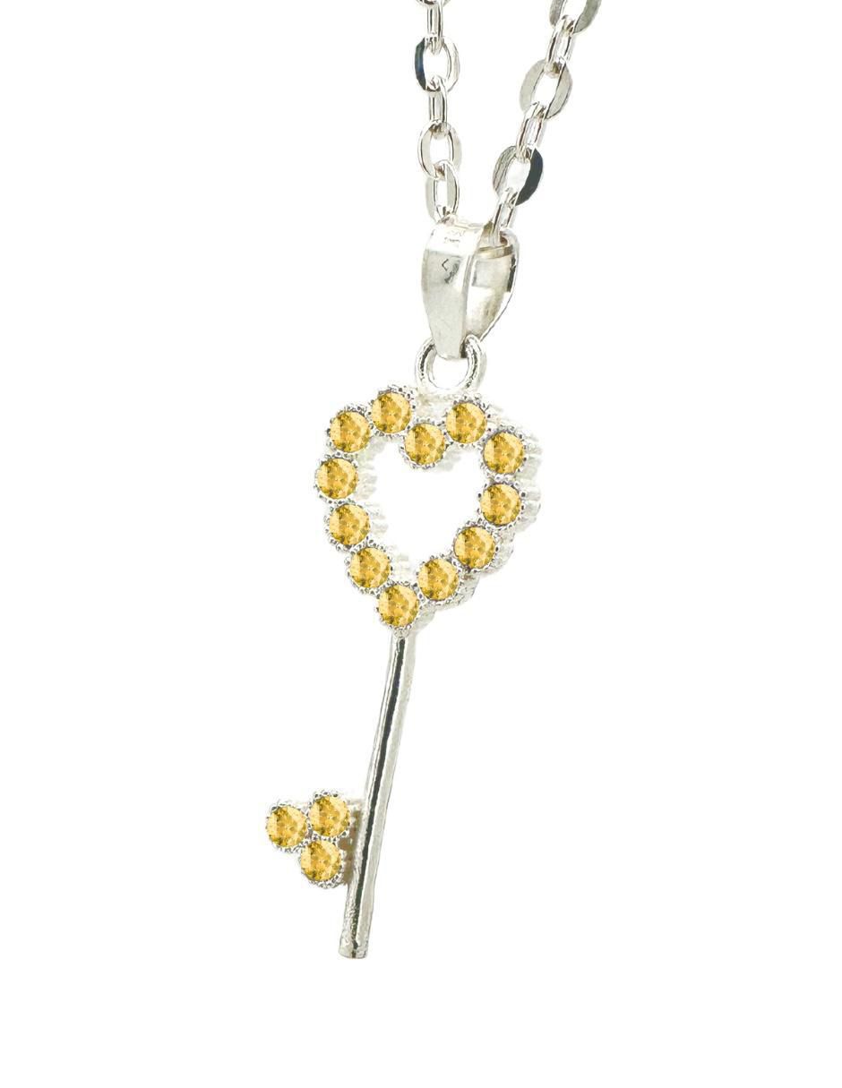 Collar corazón Llave de plata P 925 2