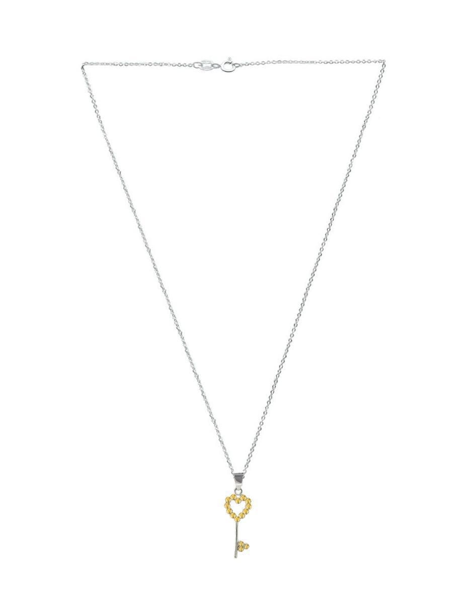 Collar corazón Llave de plata P 925 3
