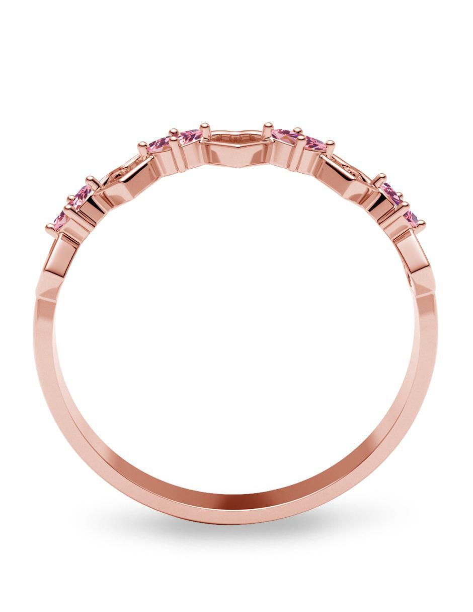 Anillo redondo 10 k de oro zirconia brillante 4