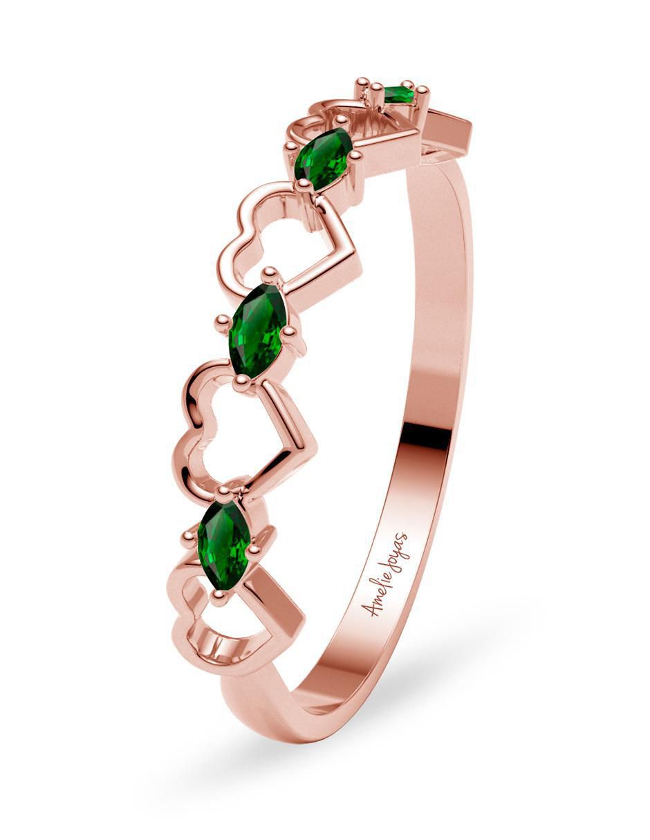 Anillo redondo 10 k de oro zirconia brillante 5