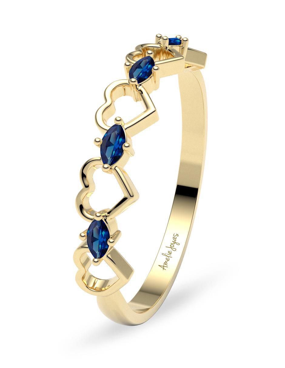 Anillo redondo 10 k de oro zirconia brillante 5