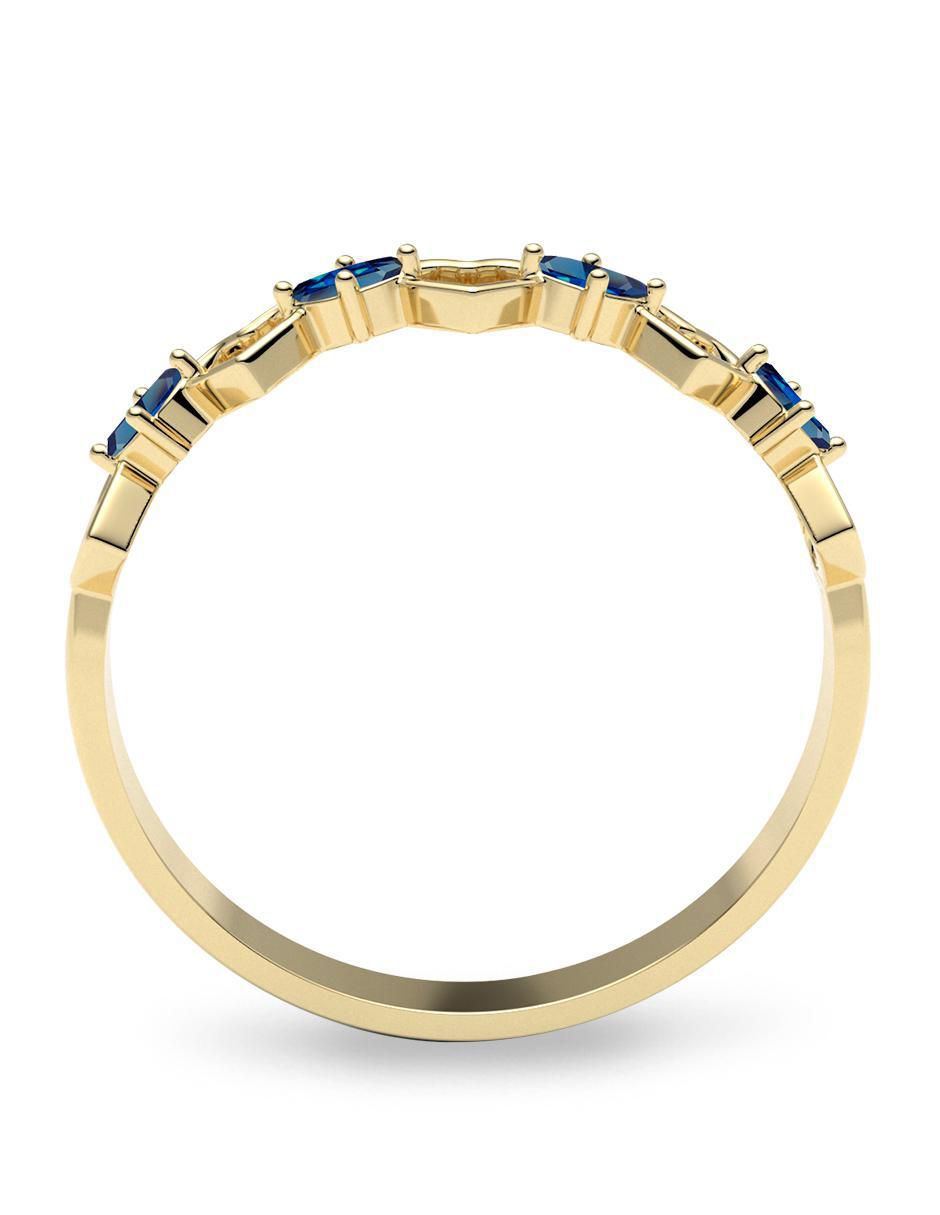 Anillo redondo 10 k de oro zirconia brillante 4