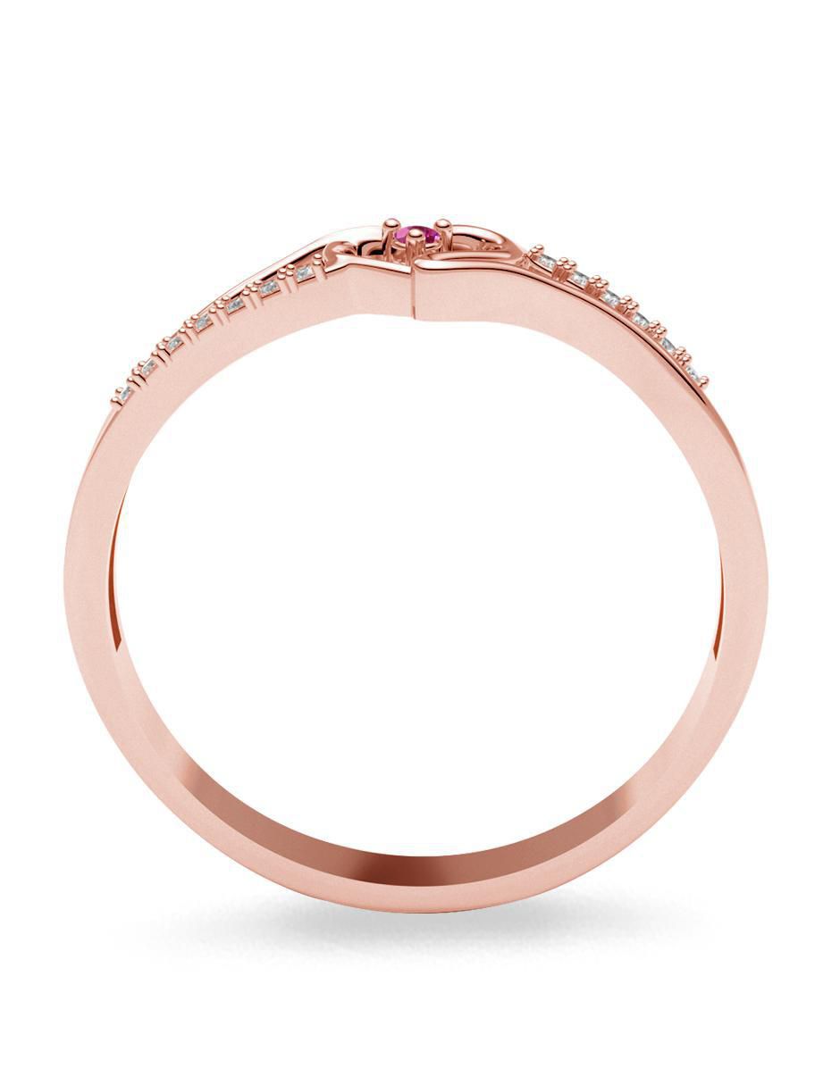 Anillo de corazón 14 k de oro zirconia brillante