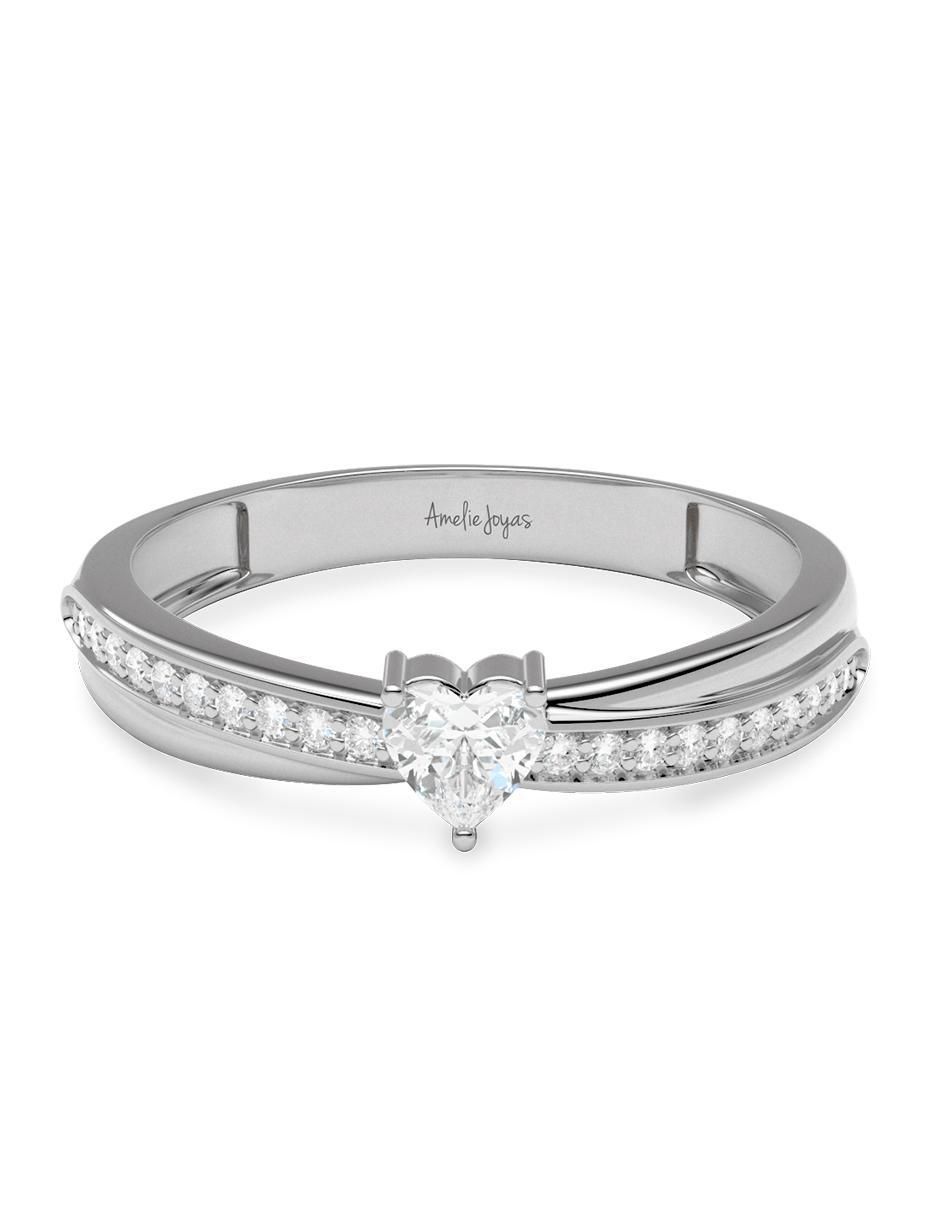 Anillo de corazón 14 k de oro zirconia brillante Anillo de corazón 14 k de oro zirconia brillante