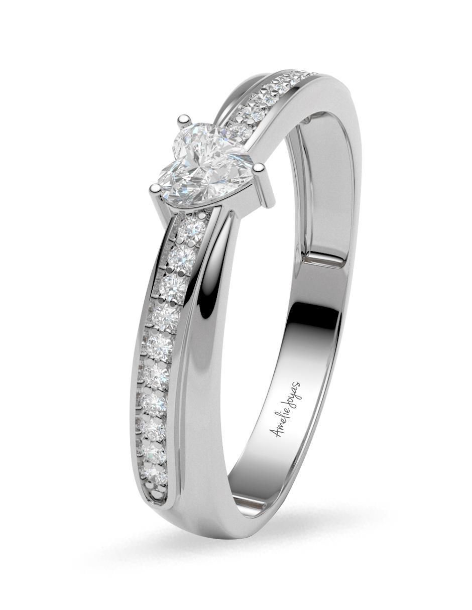 Anillo de corazón 14 k de oro zirconia brillante