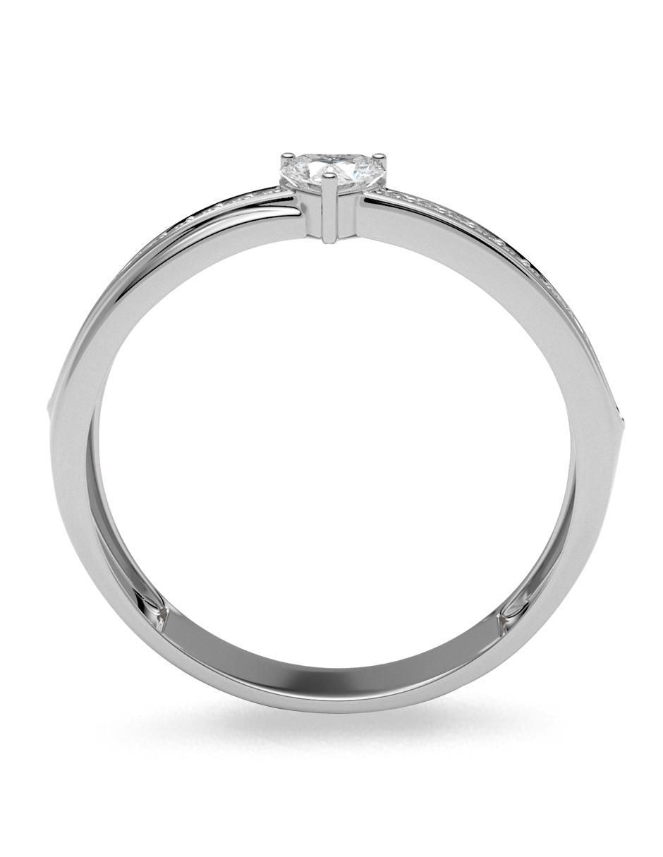Anillo de corazón 14 k de oro zirconia brillante