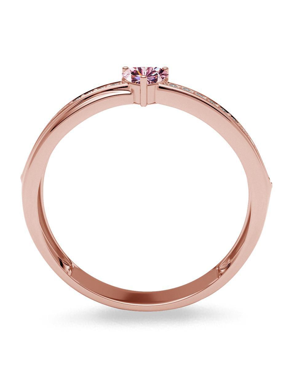 Anillo de corazón 14 k de oro zirconia brillante