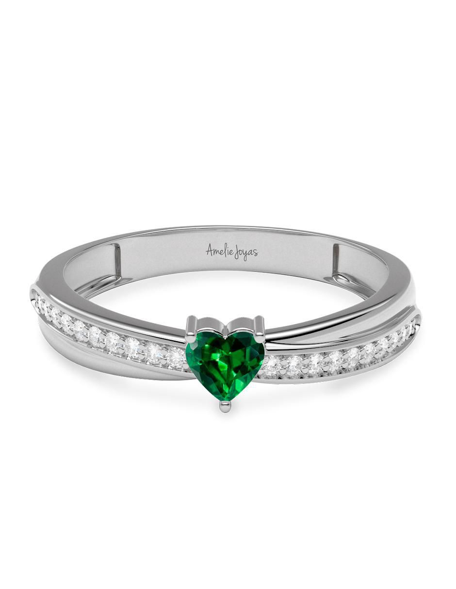 Anillo de corazón 14 k de oro zirconia brillante Anillo de corazón 14 k de oro zirconia brillante