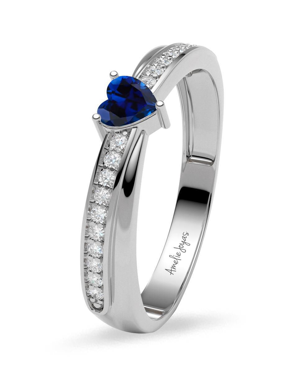 Anillo de corazón 14 k de oro zirconia brillante
