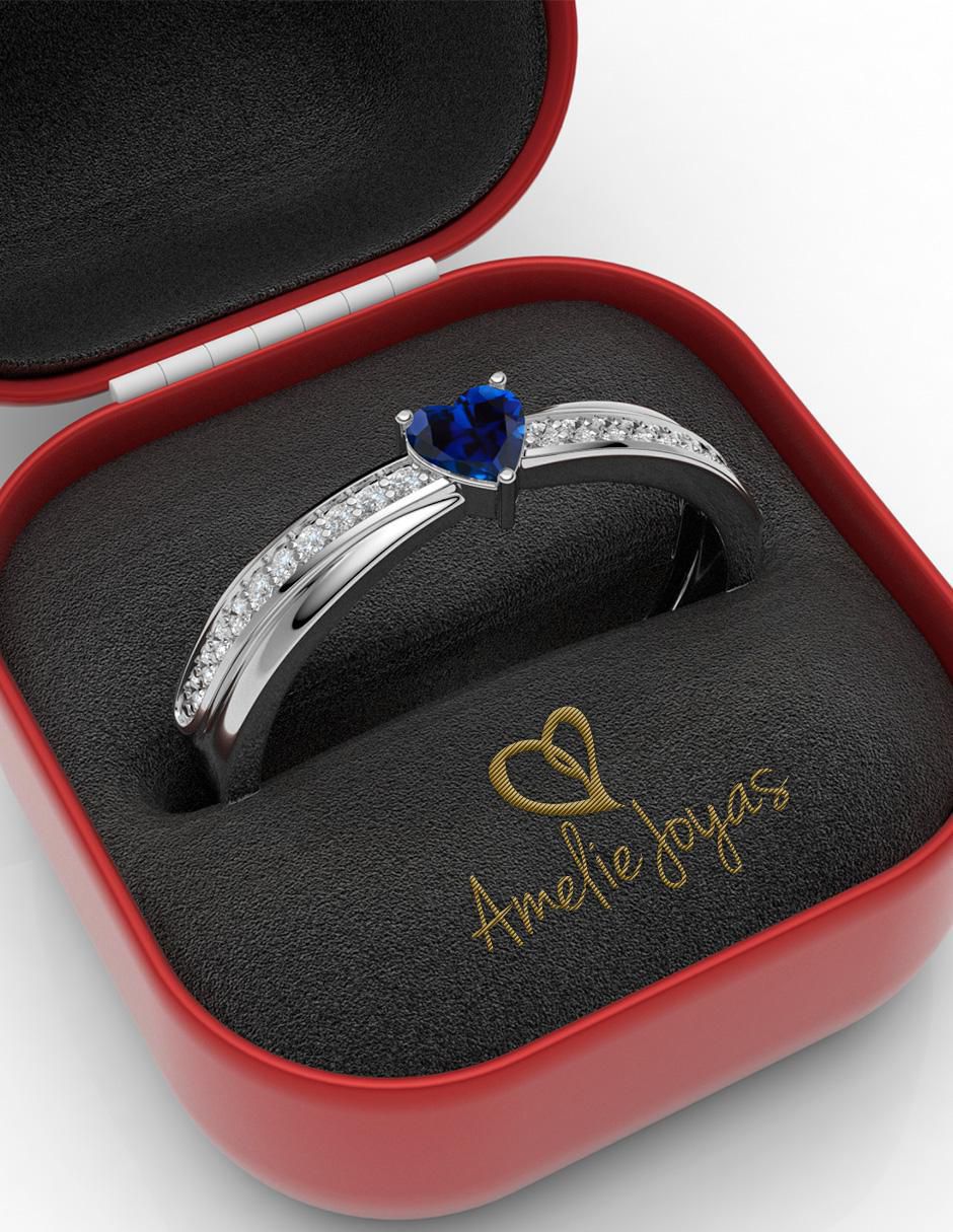 Anillo de corazón 14 k de oro zirconia brillante