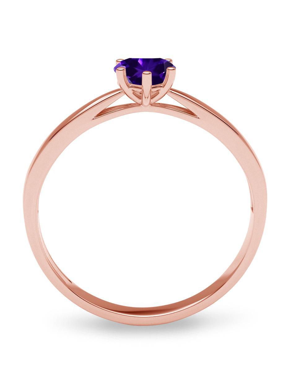 Anillo de corazón 14 k de oro zirconia brillante