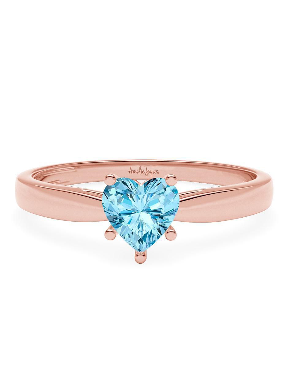Anillo de corazón 14 k de oro zirconia brillante Anillo de corazón 14 k de oro zirconia brillante