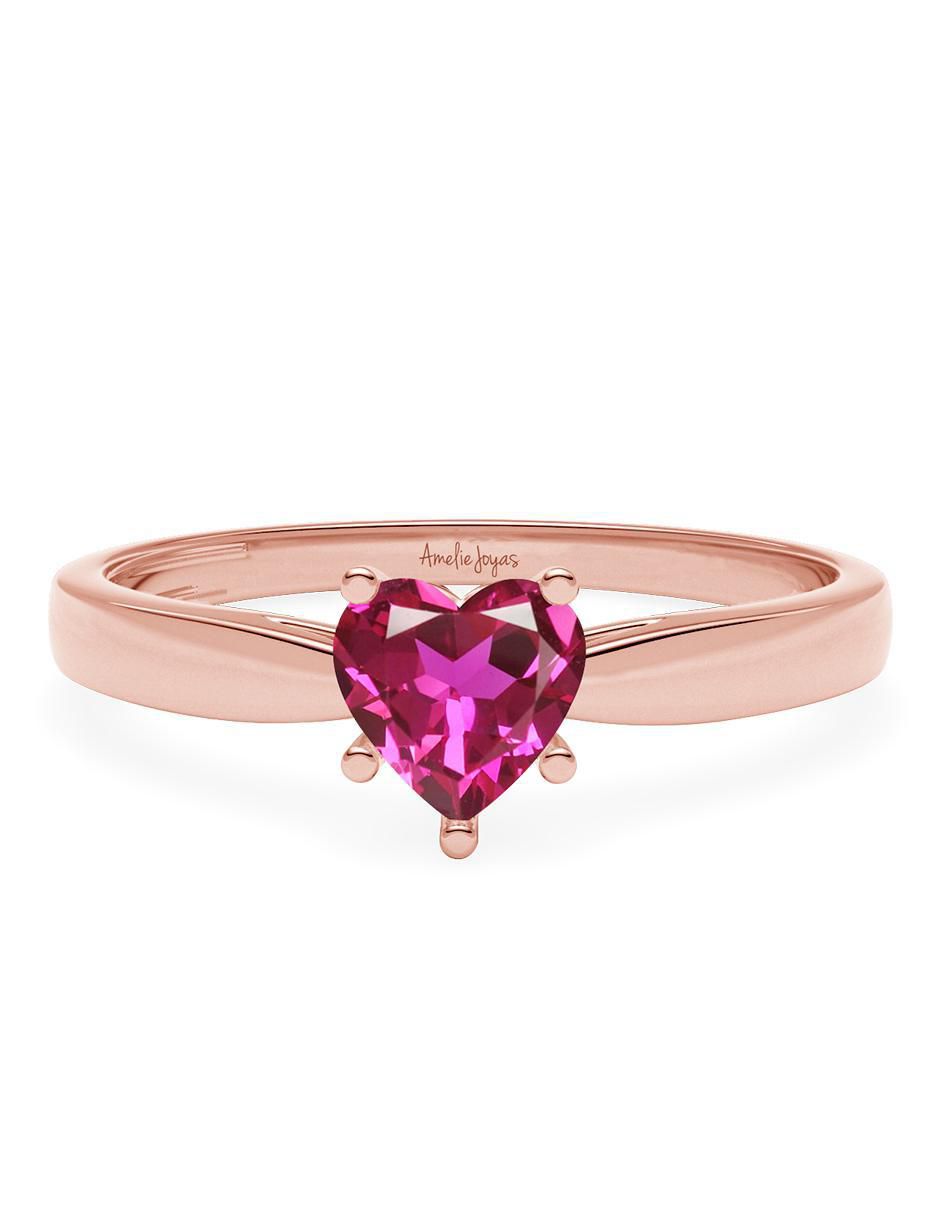 Anillo de corazón 14 k de oro zirconia brillante Anillo de corazón 14 k de oro zirconia brillante