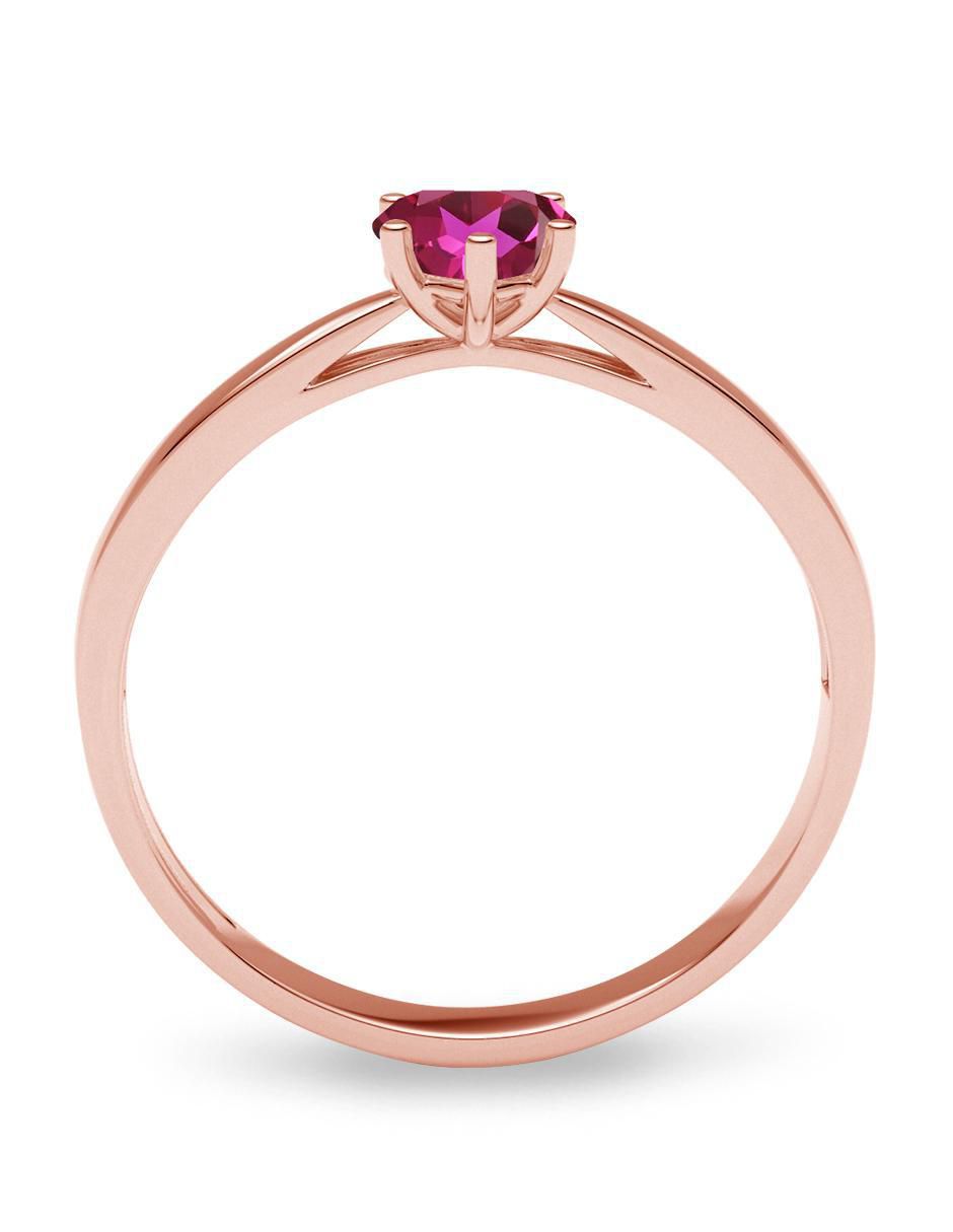 Anillo de corazón 14 k de oro zirconia brillante