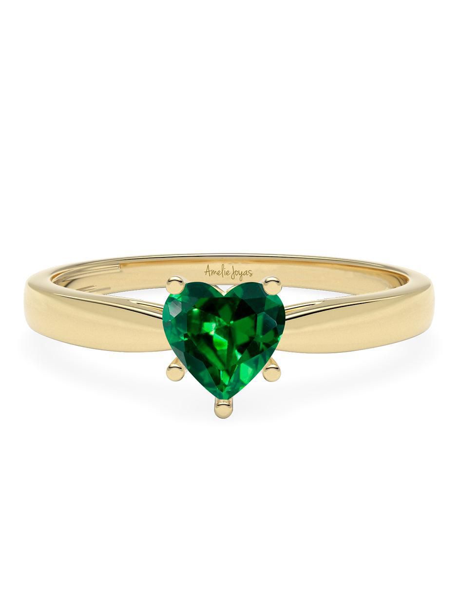Anillo de corazón 14 k de oro zirconia brillante Anillo de corazón 14 k de oro zirconia brillante