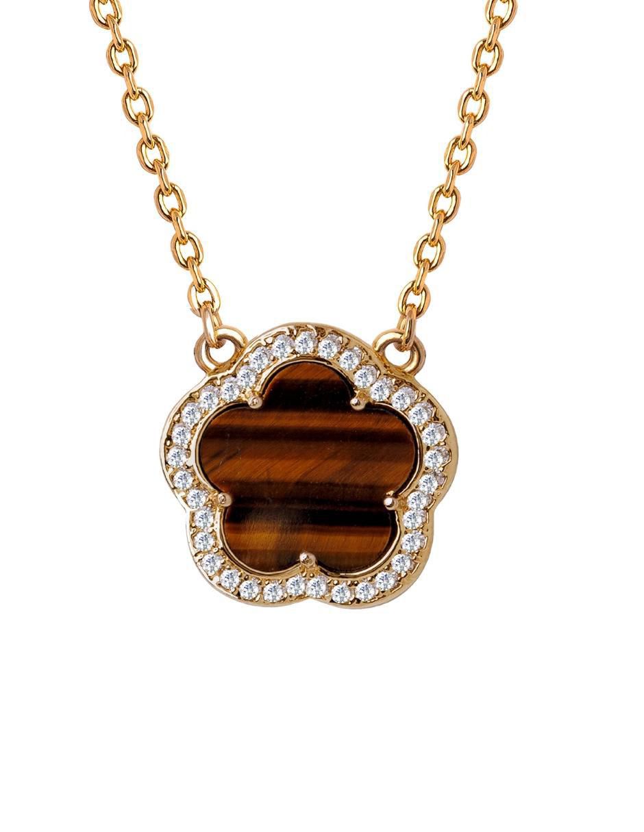 Collar trébol con acabado baño de oro 18 K 2
