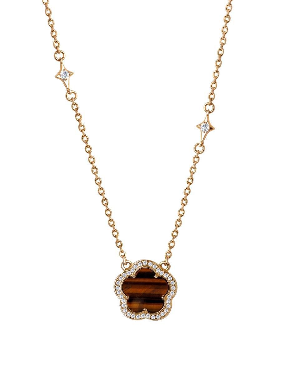 Collar trébol con acabado baño de oro 18 K 3