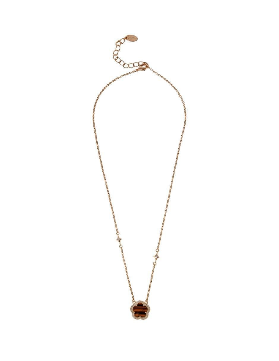 Collar trébol con acabado baño de oro 18 K 4