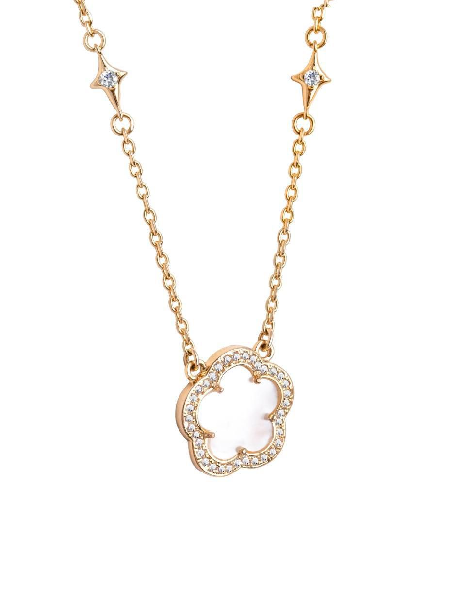 Collar de trébol de baño de oro 18 K