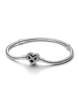 Brazalete de plata con zirconia cúbica P 925 acabado pulido