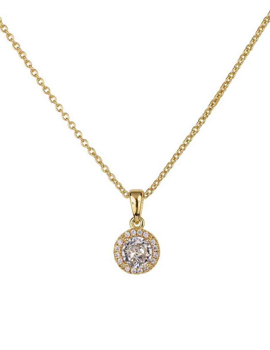 Collar con dije circular con acabado baño de oro 14 K 3