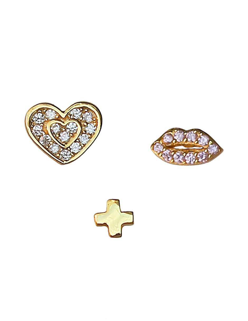 Set de aretes de cruz de plata