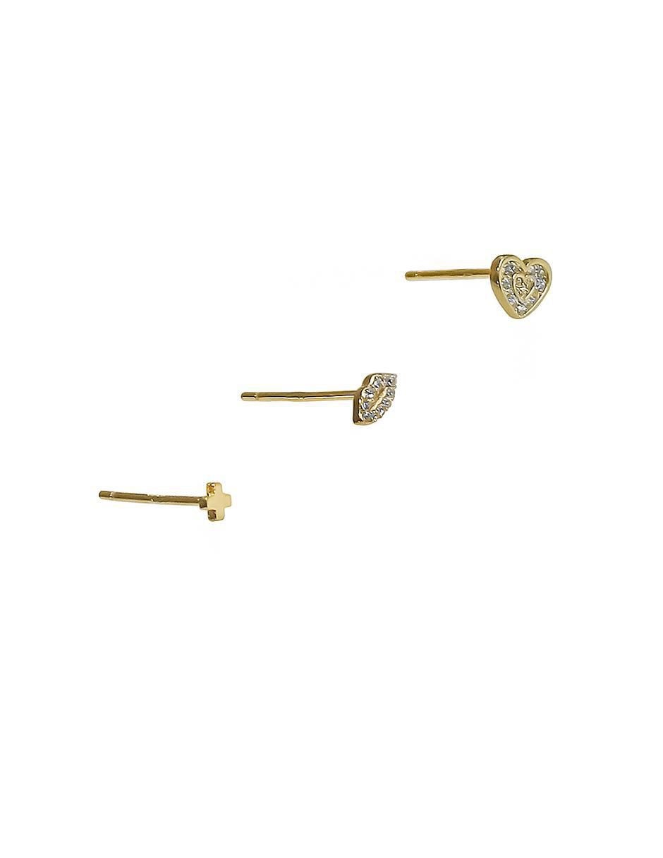 Set de aretes de cruz de plata 2