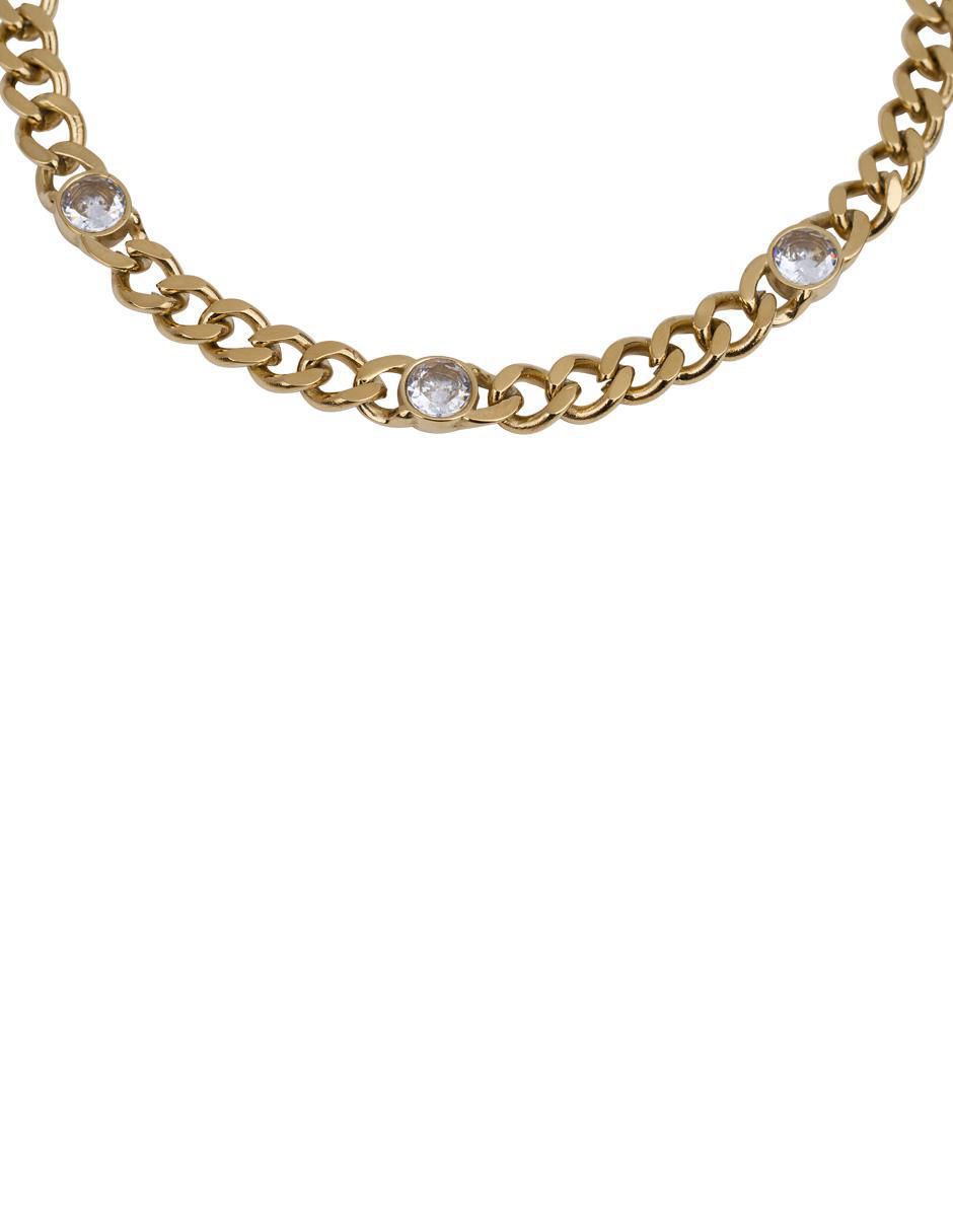 Pulsera con zirconia cúbica acabado baño de oro 2
