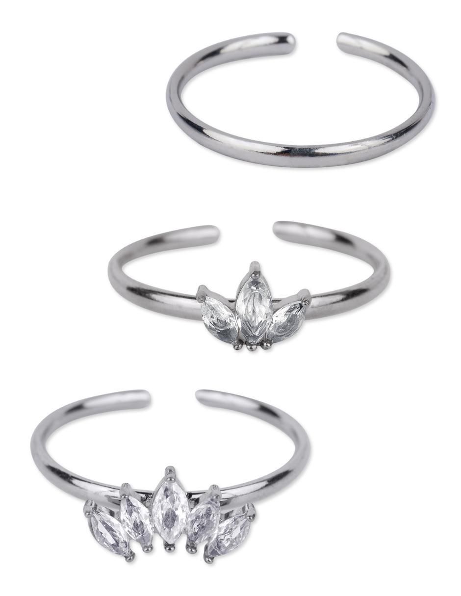 Set anillo zirconia cúbica brillante Set anillo zirconia cúbica brillante