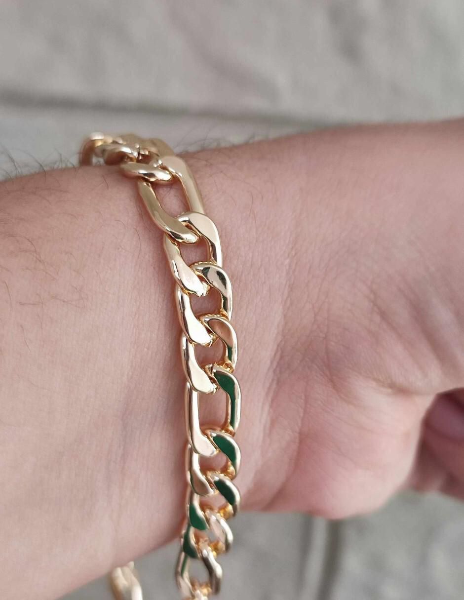 Brazalete con zirconia cúbica acabado baño de oro 18 K