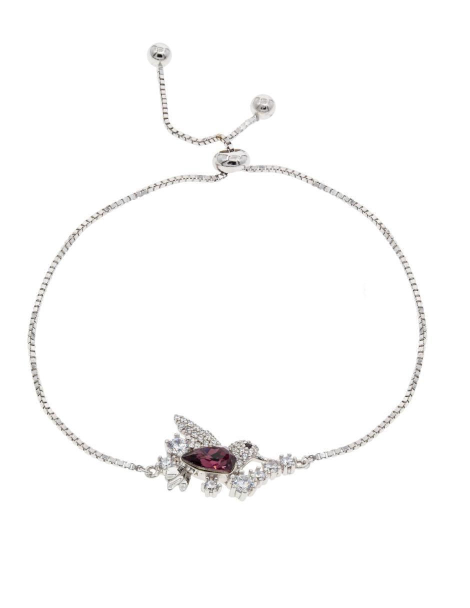 Brazalete de plata con cristal austriaco P 925 Mayfer Colibri acabado brillante Brazalete de plata con cristal austriaco P 925 Mayfer Colibri acabado brillante