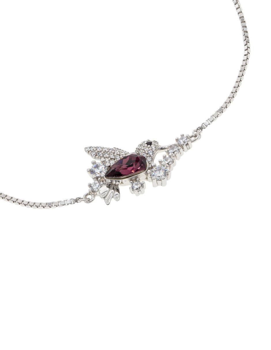 Brazalete de plata con cristal austriaco P 925 Mayfer Colibri acabado brillante 2