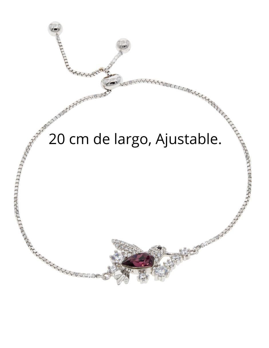 Brazalete de plata con cristal austriaco P 925 Mayfer Colibri acabado brillante 3