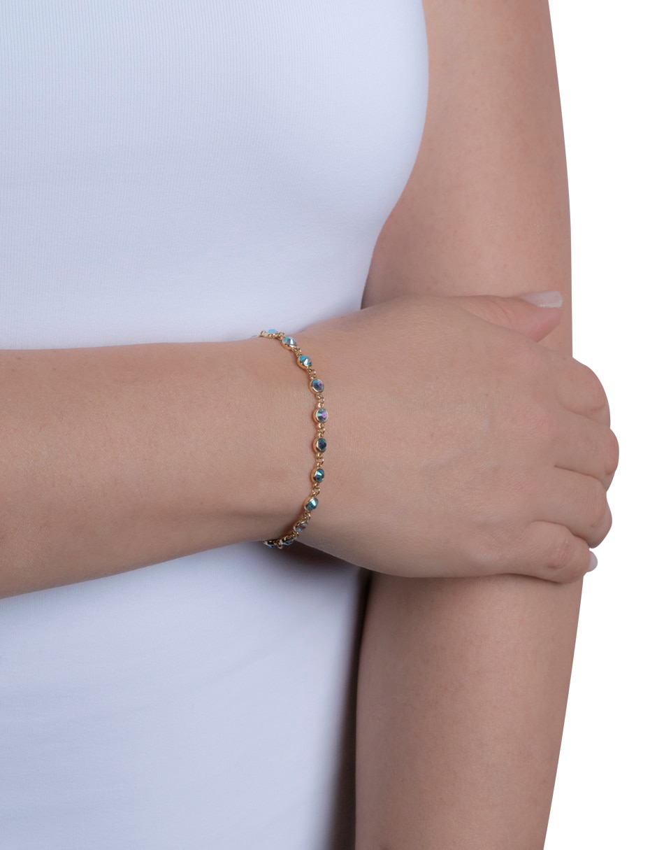 Pulsera con cristal acabado brillante