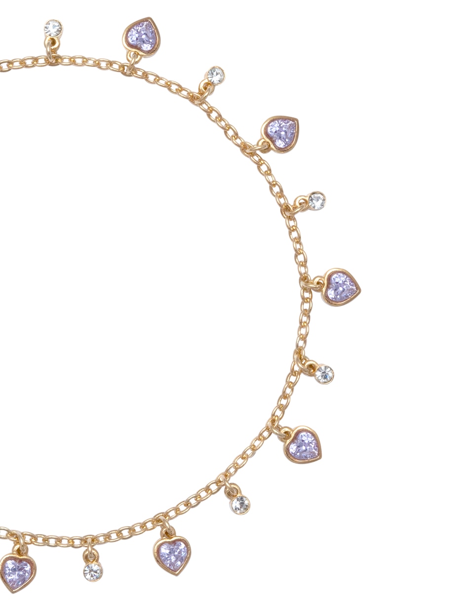 Pulsera con zirconia con acabado baño de oro 2