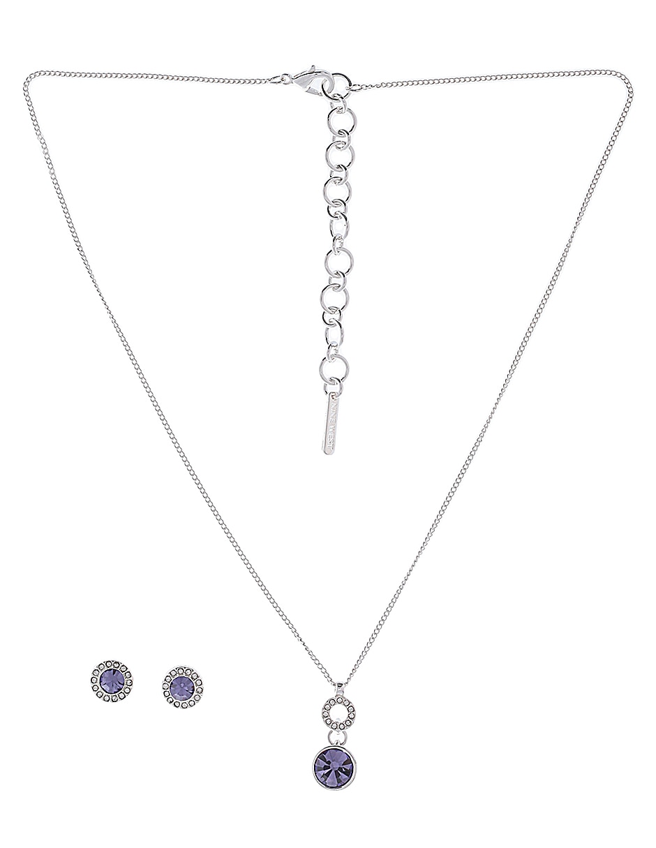 Aretes y collar cristal