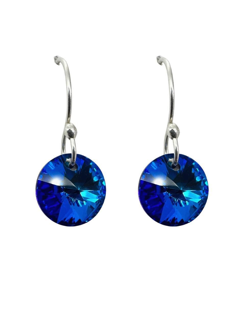 Aretes y collar redondo Xilion de plata p 925 cristal 3