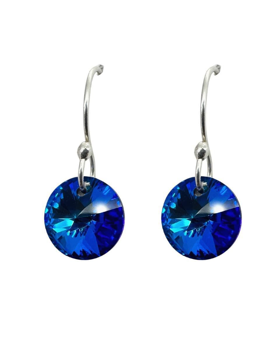Aretes y collar redondo Xilion de plata p 925 cristal 4