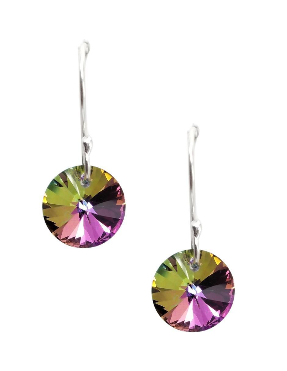 Aretes y collar redondo Xilion de plata p 925 cristal 3