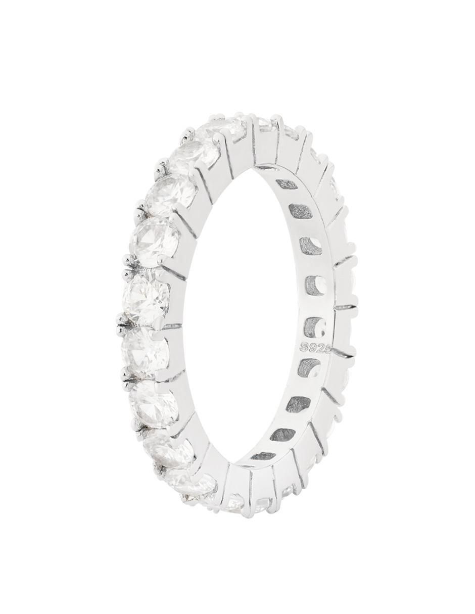 Anillo P 925 de plata zirconia brillante