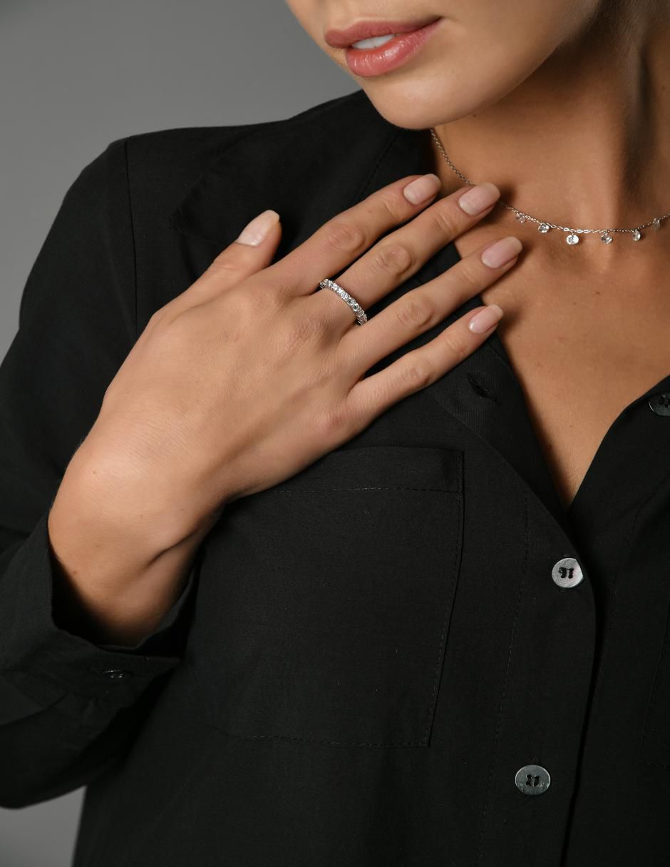 Anillo P 925 de plata zirconia brillante