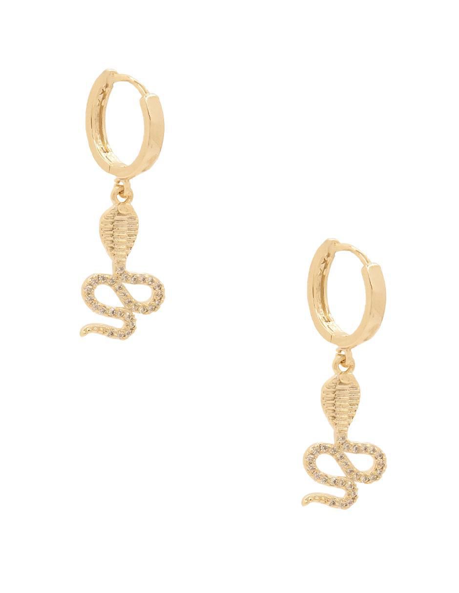 Aretes de serpiente con acabado brillante 2