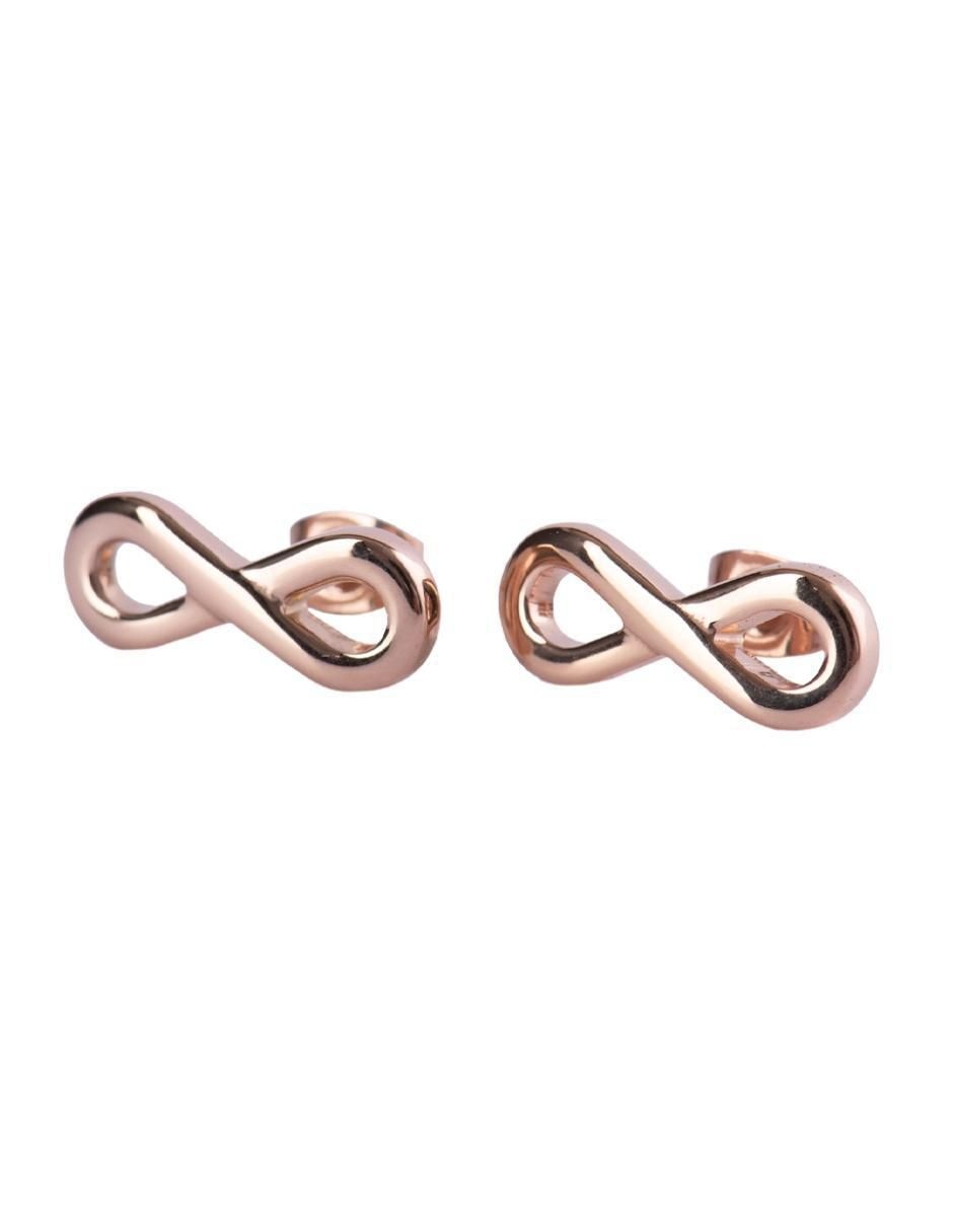 Aretes de infinito con acabado baño de oro
