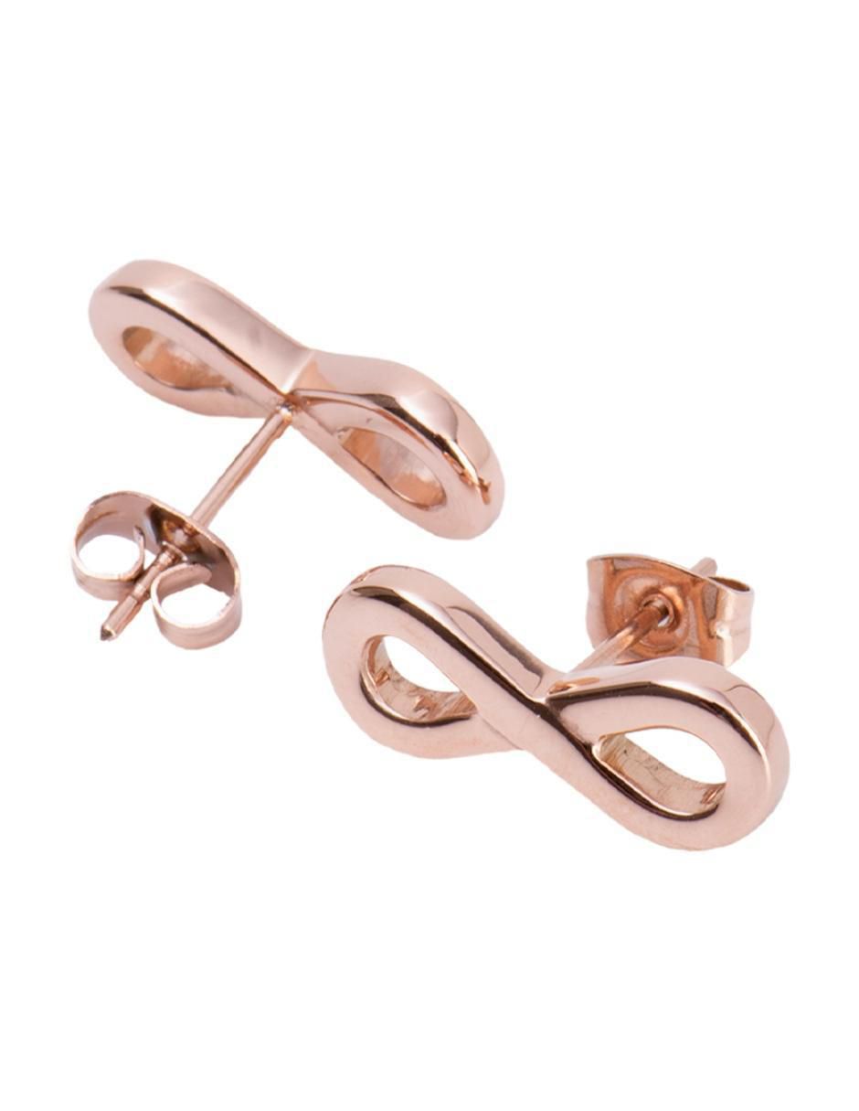 Aretes de infinito con acabado baño de oro 2