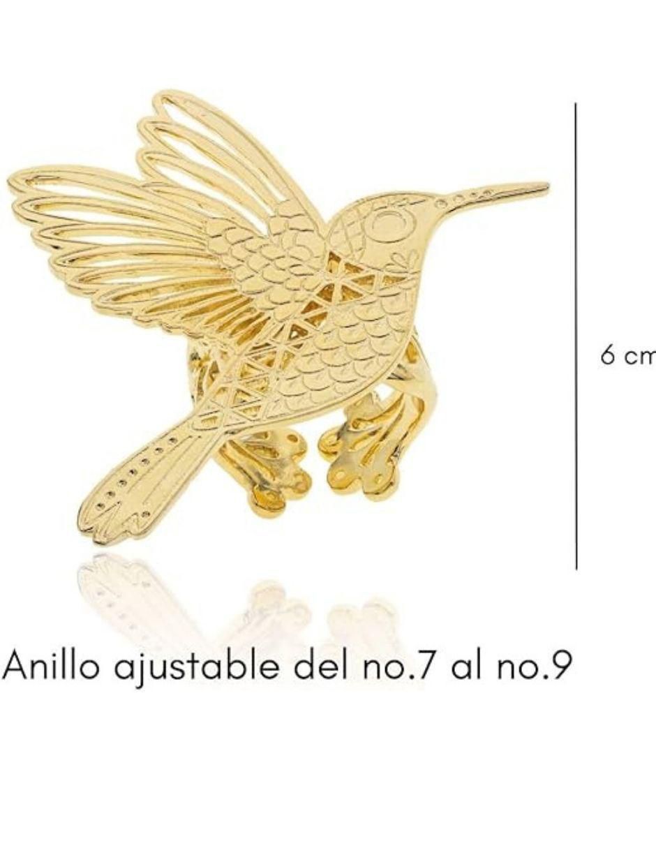 Anillo de colibrí baño de oro 3