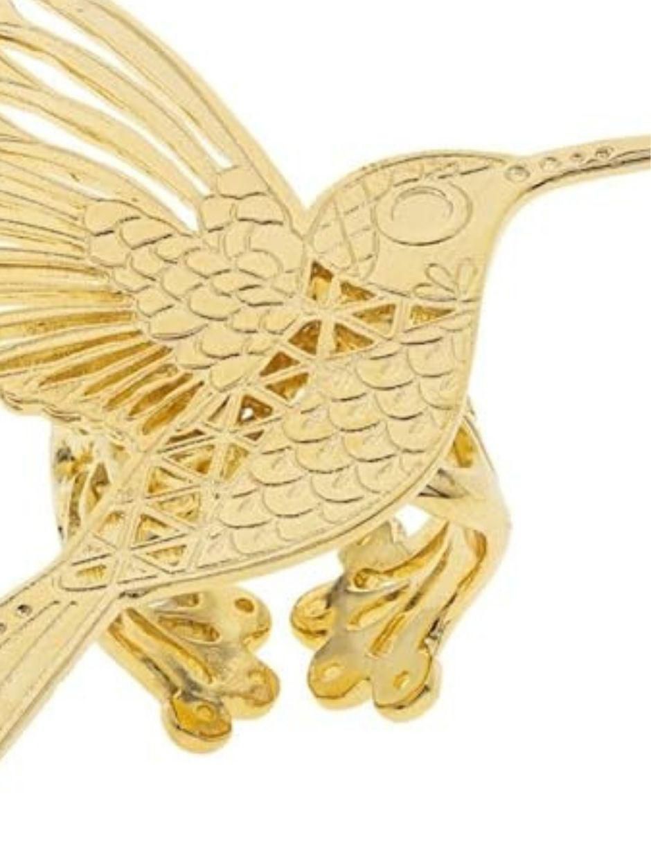 Anillo de colibrí baño de oro 2